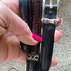 Brighton Vintage Silver brown Leather Belt